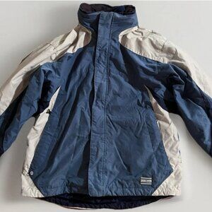 VTG LL Bean Men's 3-In-1 Coat Jacket Hood Fleece Liner Blue Small O BC3Y